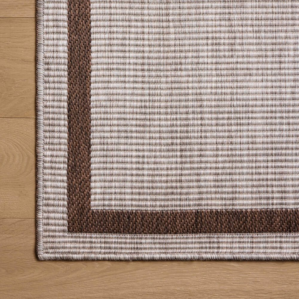 Loloi Easton Dove and Coffee 2&#39;3&quot; x 3&#39;9&quot; Indoor/Outdoor Area Rug, , large