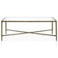 Furniture of America Lalia Coffee Table with Tempered Glass Top and Bullnose Edge in Matte Gold, , large