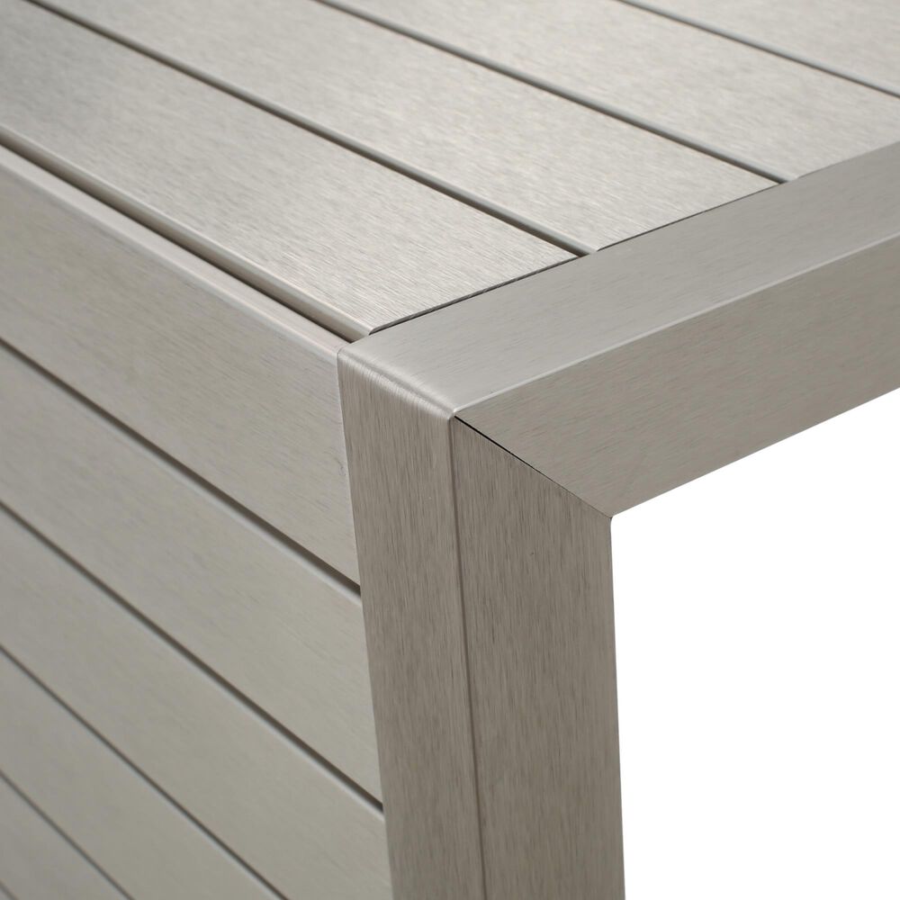 Hearth and Haven Cape Coral C-Shaped Patio Side Table in Silver, , large