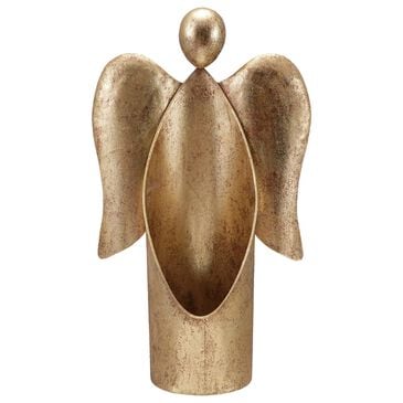Creative Coop Metal Angel Container in Antique Gold, , large