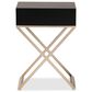 Baxton Studio Patricia 1-Drawer End Table in Black and Brass, , large