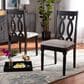 Baxton Studio Cherese Side Chair with Grey Cushion in Dark Brown (Set of 2), , large