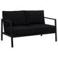 Linon Home Decor Holland Outdoor Loveseat with Black Cushions in Black, , large