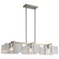 Golden Lighting Aenon 3-Light Wide Linear Pendant with Hammered Water Glass Shade in Pewter, , large