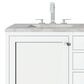 James Martin Vanities Addison 60" Double Bathroom Vanity in Glossy White with 3 cm Victorian Silver Quartz Top and Rectangular Sinks, , large