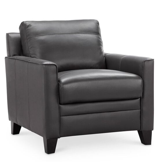 Italiano Furniture Fletcher Leather Chair in Charcoal Gray
                    
