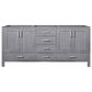 Lexora Home Jacques 72" Double Bathroom Vanity in Distressed Grey with 2 cm White Cultured Marble Top and Rectangular Sinks, , large