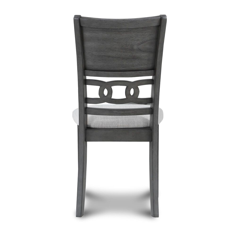 New Heritage Design Gia 47&quot; Round Storage Dining Table and 4 Upholstered Dining Side Chairs in Gray/Gray, , large