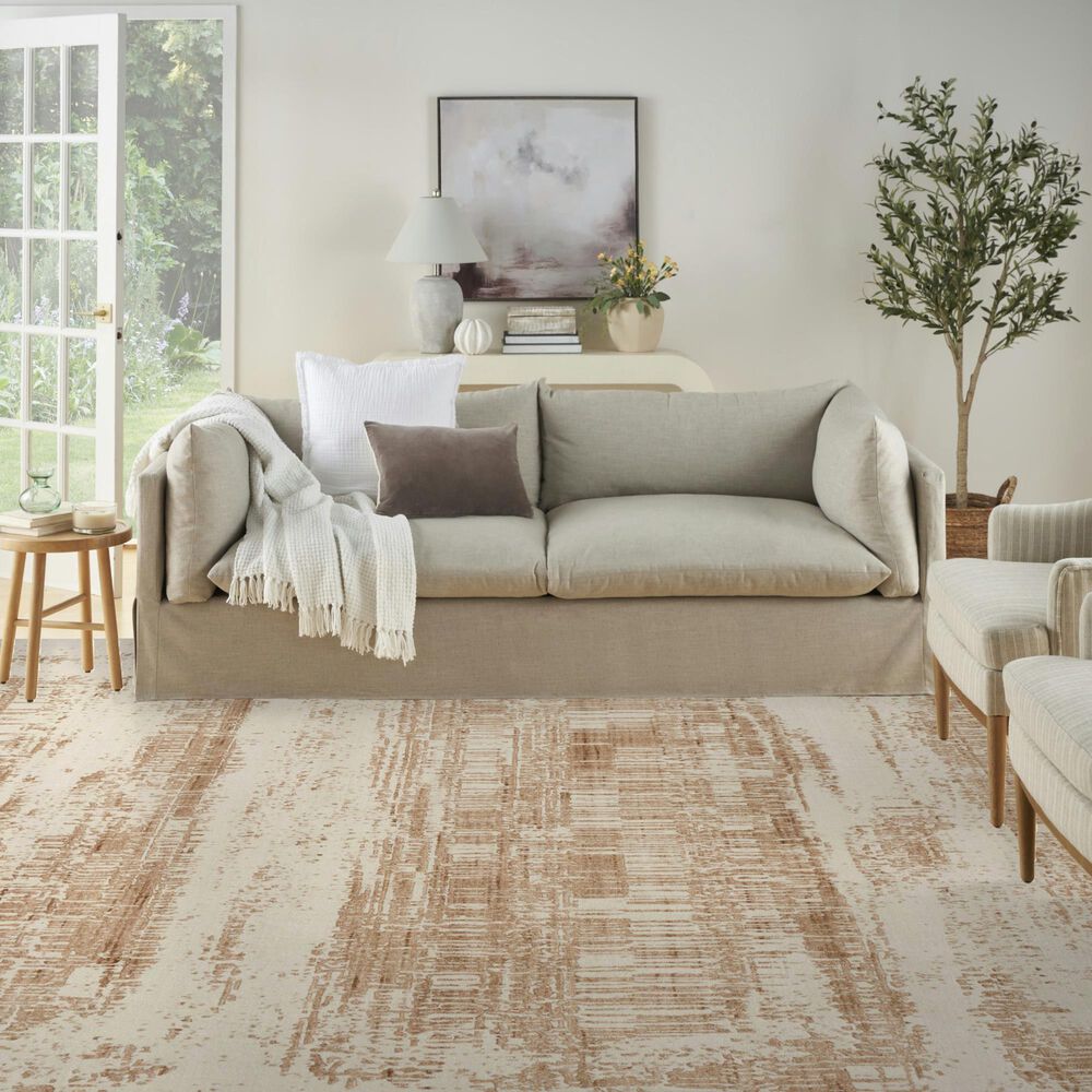 Nourison Harmony 9&#39;9&quot; x 13&#39;9&quot; Ivory and Gold Area Rug, , large