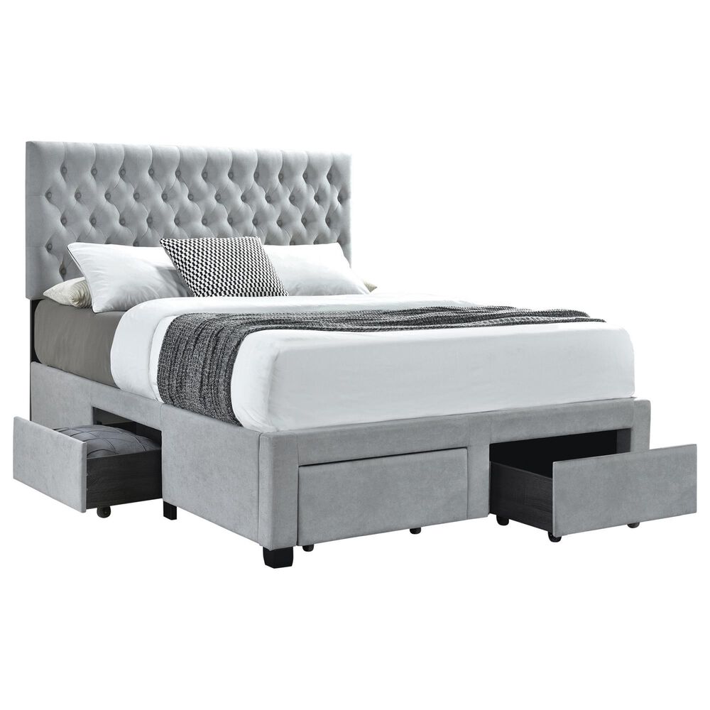 Pacific Landing Soledad Full Upholstered Storage Bed in Grey, , large