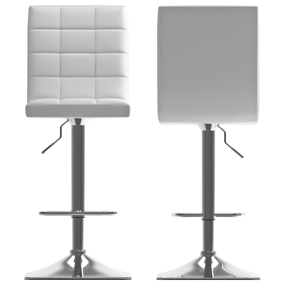 CorLiving Adjustable Bar Stool in White &#40;Set of 2&#41;, , large
