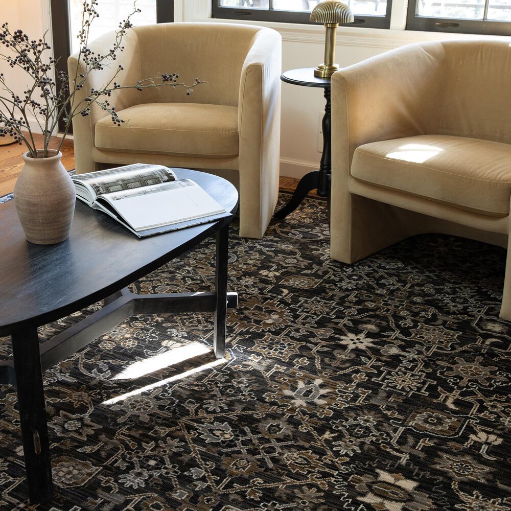 Oriental Weavers Acacia Black and Tan 9'10" x 12'10" Area Rug, , large