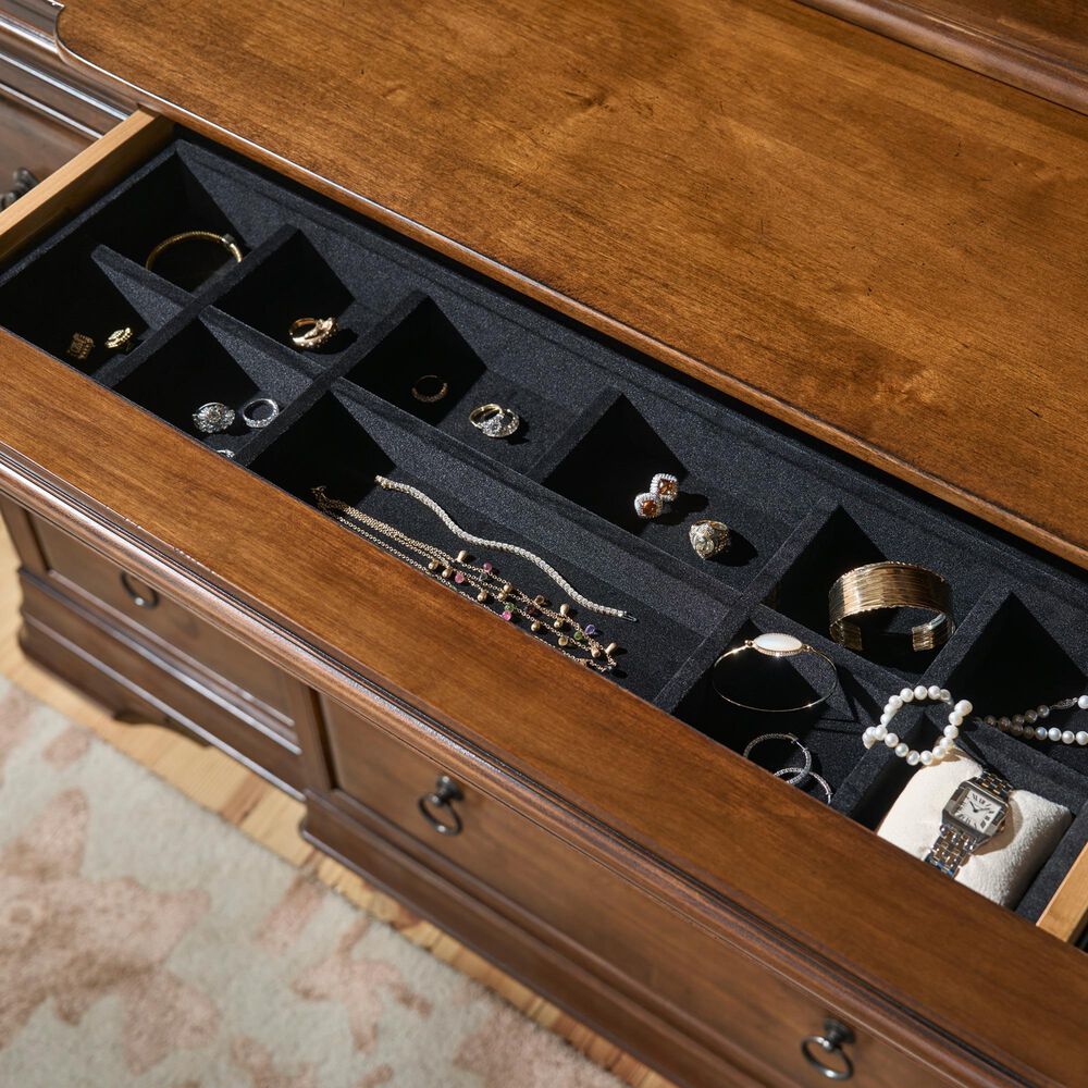 Universal Furniture New Lou 12-Drawer Dresser and Mirror in Cognac, , large