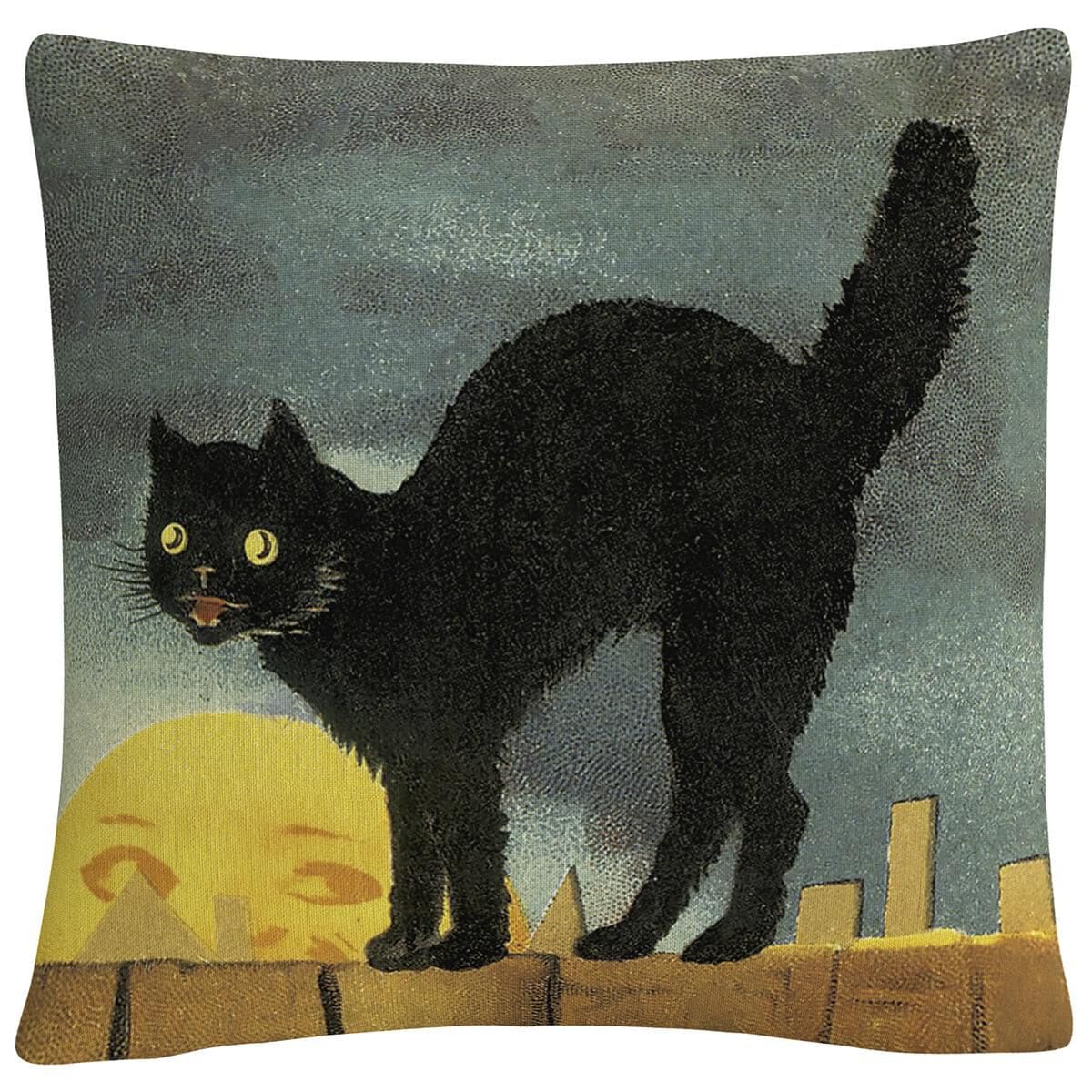 Timberlake Black Cat On Fence Night Halloween By ABC 16