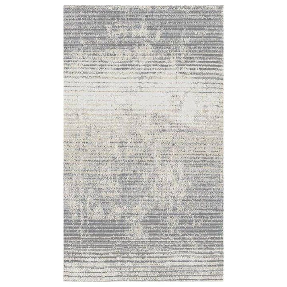 Central Oriental House Rune 7"10" x 9"10" White and Light Grey Area Rug, , large
