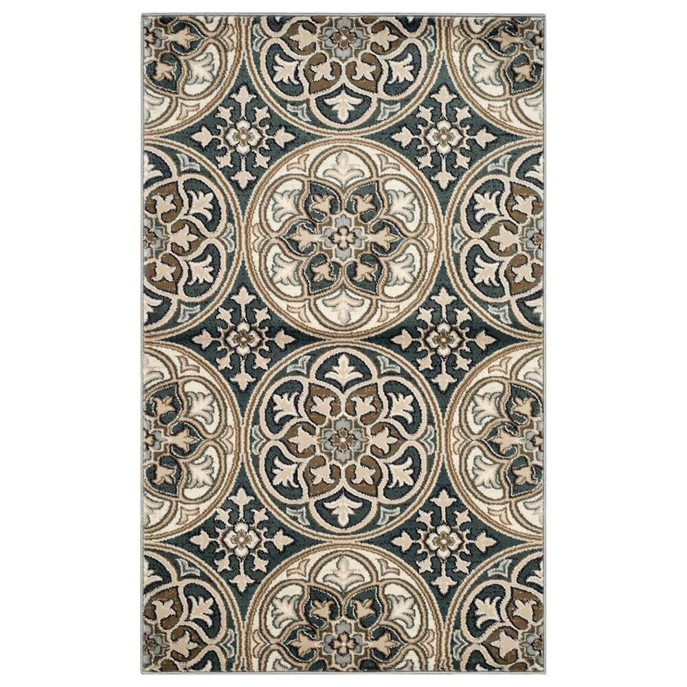 Safavieh Lyndhurst 4" x 6" Slate Blue and Beige Area Rug, , large
