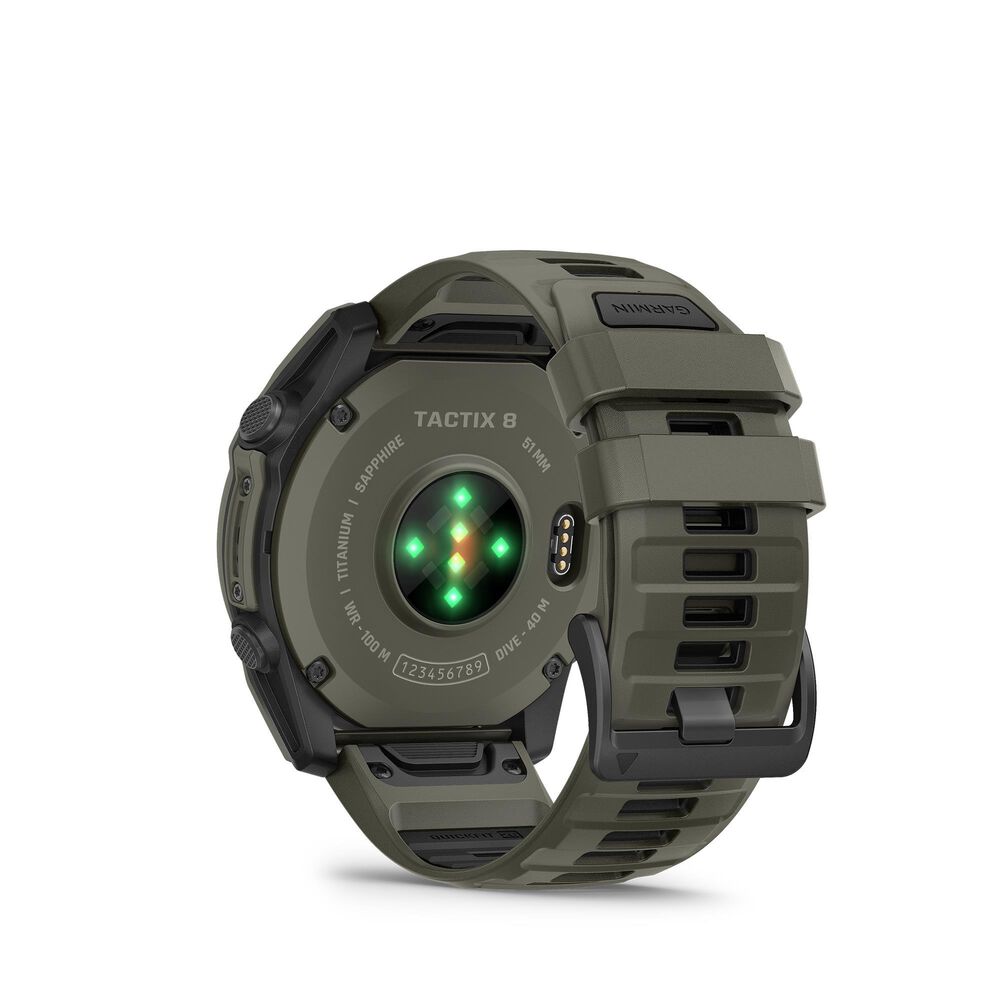 Garmin tactix 8 AMOLED Smartwatch 51 mm in Olive Drab Cerakote Coating, , large