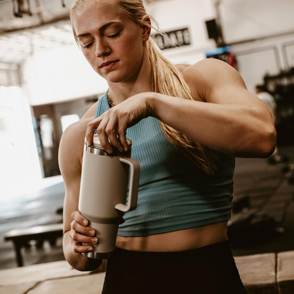 YETI Rambler 40 oz Travel Str Mug Cape Taupe, , large