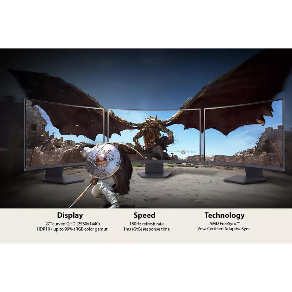 LG 27&quot; UltraGear QHD 180Hz HDR10 NVIDIA G-SYNC Compatible IPS Gaming Monitor in Black, , large