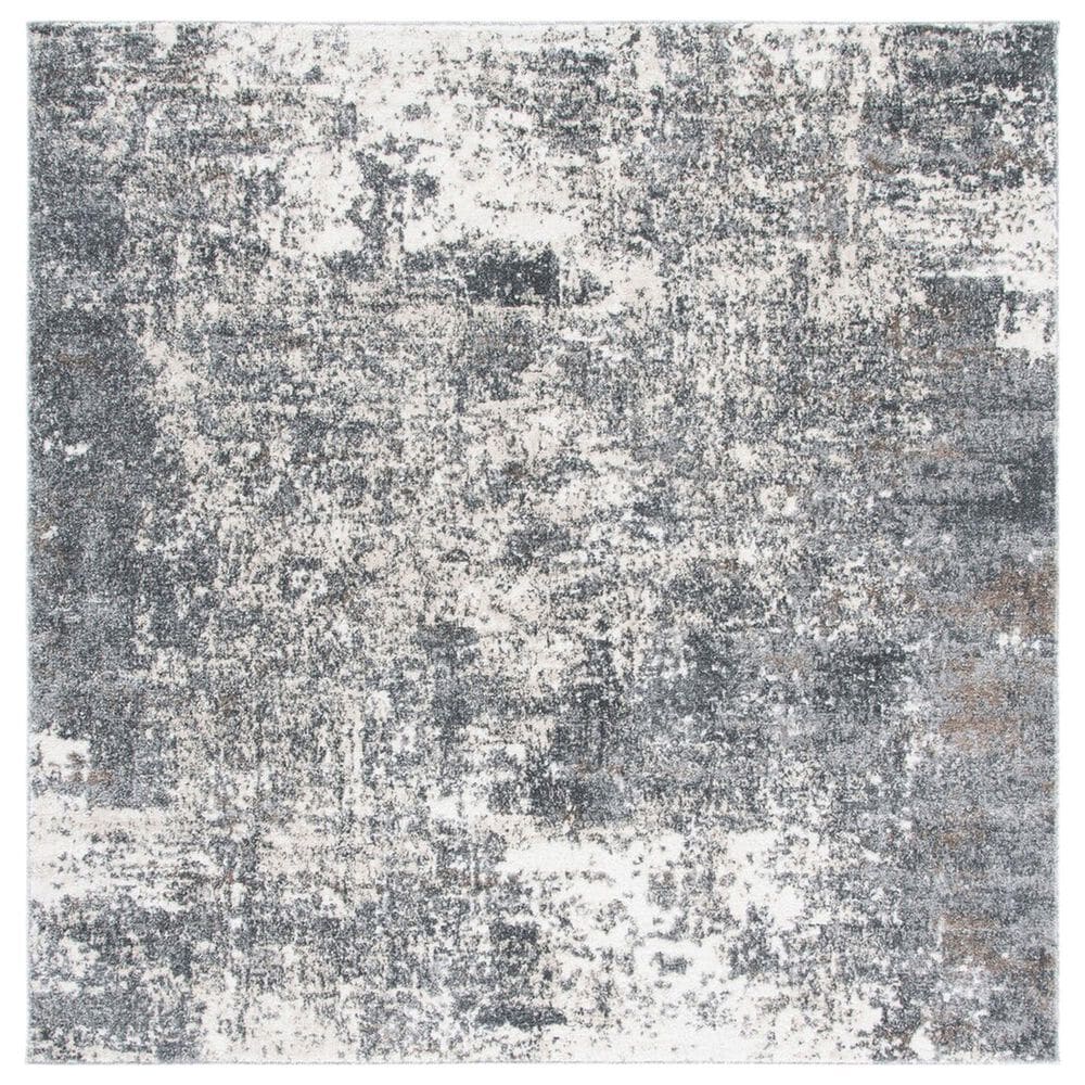 Safavieh Aston 6"7" Square Grey and Ivory Area Rug, , large