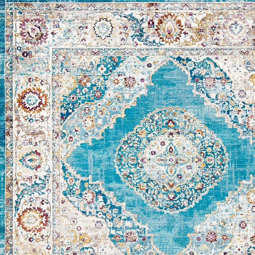 Safavieh Aria ARA116M 6&#39;6&quot; Round Blue and Ivory Area Rug, , large