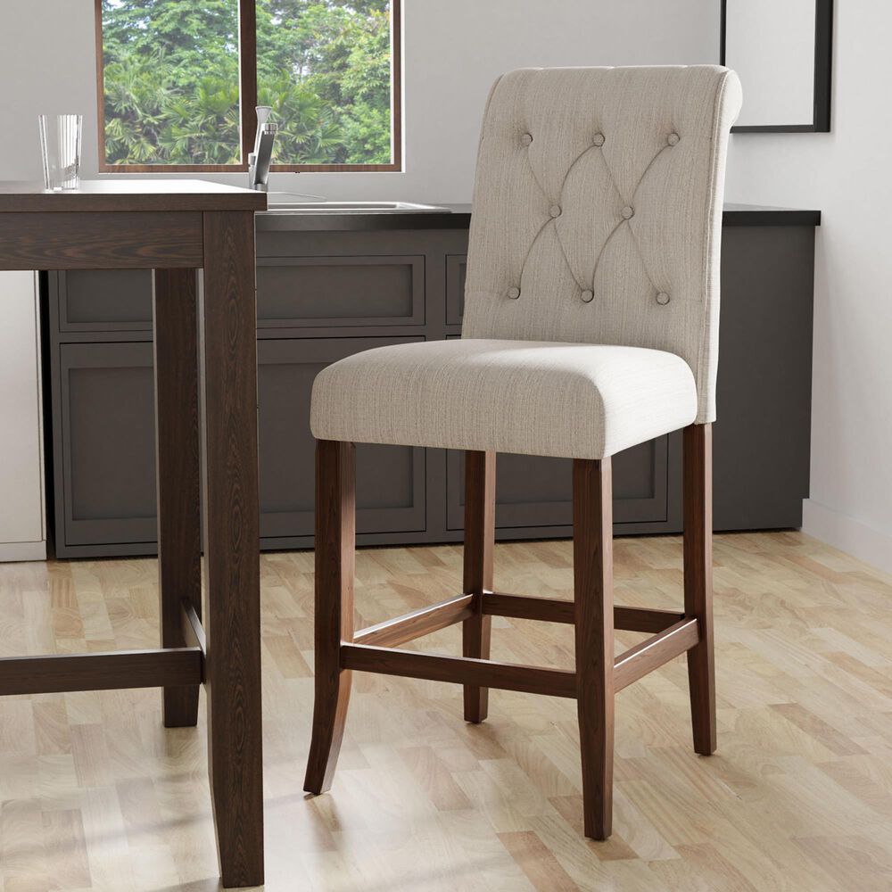 Furniture of America Zimmerman Counter Chair in Rustic Oak &#40;Set of 2&#41;, , large