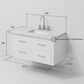 Lexora Home Castor 36" Single Bathroom Vanity in White with 2 cm White Carrara Marble Top and Rectangular Sink, , large