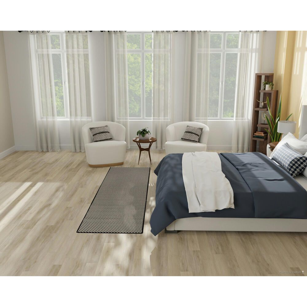 Nourison Courtyard Black and White 2&#39;2&quot; x 8&#39; Indoor/Outdoor Runner, , large