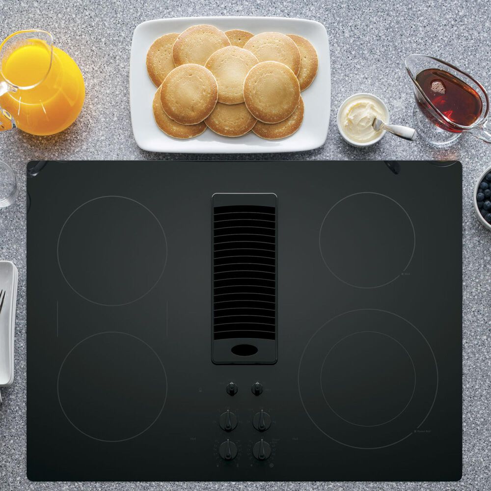 GE Profile 30&quot; Downdraft Electric Cooktop in Black, , large