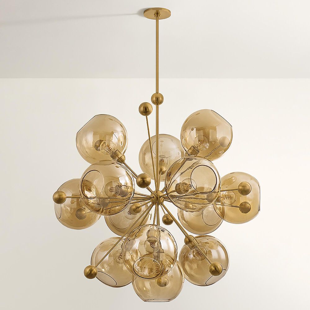 Troy Lighting Ellory 46" 13-Light Chandelier in Patina Brass, , large