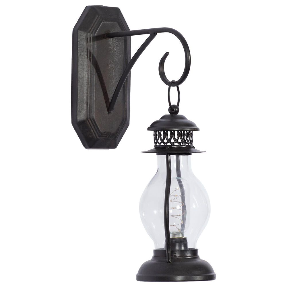 Maple and Jade 17" Industrial Metal Wall Sconce in Black, , large