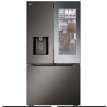 LG 27 cu. Ft 3 Door French Door, Counter Depth with Mirror InstaView Door-In-Door InPrintproof Black Stainless Steel, , large