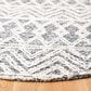 Safavieh Micro-Loop MLP203A 5" Round Ivory and Black Area Rug, , large