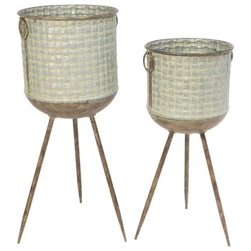 The Gerson Company Assorted Plant Holder in Grey and Copper (Set of 2), , large
