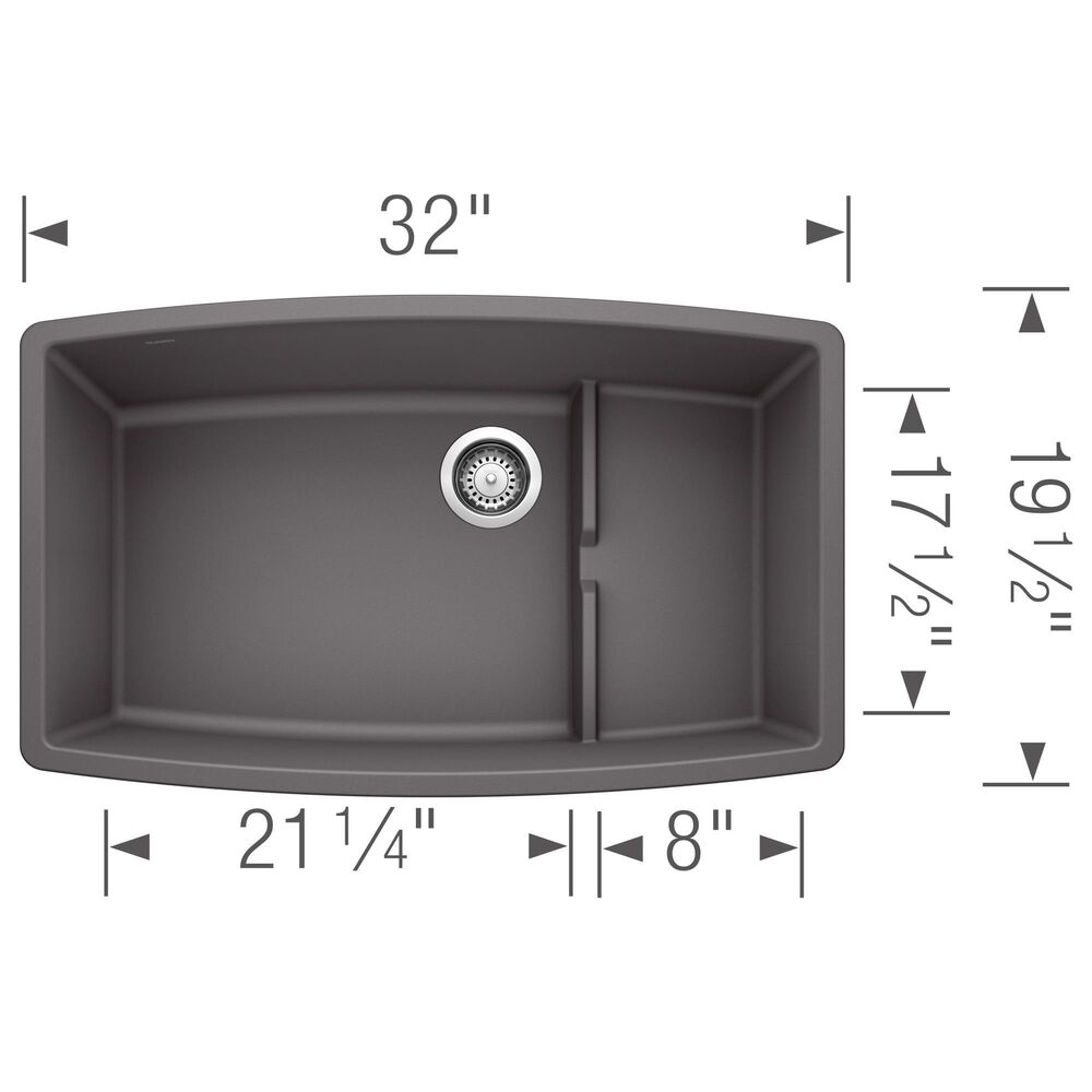Blanco Performa Cascade Kitchen Sink with Colander in Cinder, , large
