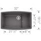 Blanco Performa Cascade Kitchen Sink with Colander in Cinder, , large