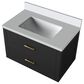 Lexora Home Castor 30" Single Bathroom Vanity in Black with 2 cm White Quartz Top and Rectangular Sink, , large