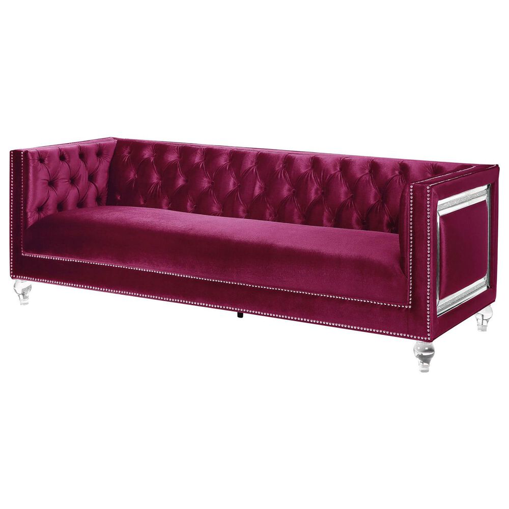 Gunnison Co. Heibero Sofa in Burgundy Velvet, , large