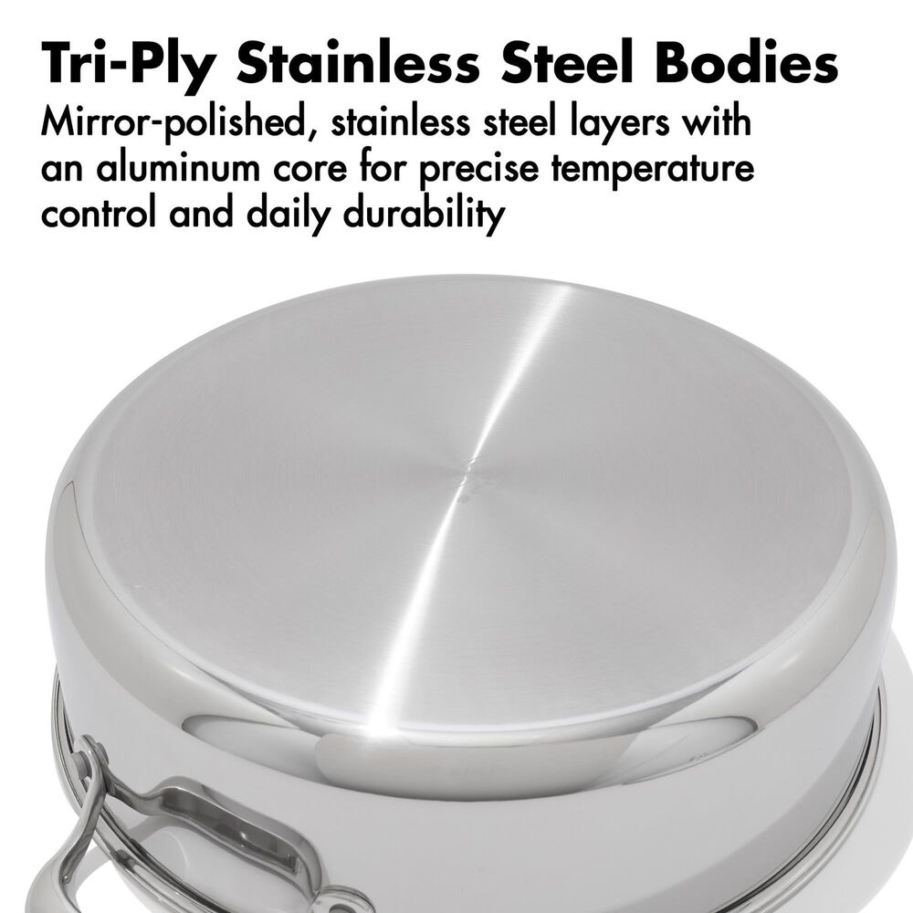 Green Pan Trident Hybrid Nonstick Everyday Pan with Lid in Stainless Steel, , large