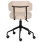 Linon Home Decor Tristan Swivel Office Chair with Beige Cushion in Black, , large