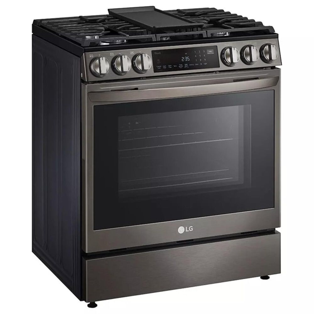 LG 2-Piece Kitchen Package with 6.3 Cu. Ft. Gas Slide-In Range and Microwave in Black Stainless Steel, , large