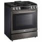 LG 2-Piece Kitchen Package with 6.3 Cu. Ft. Gas Slide-In Range and Microwave in Black Stainless Steel, , large