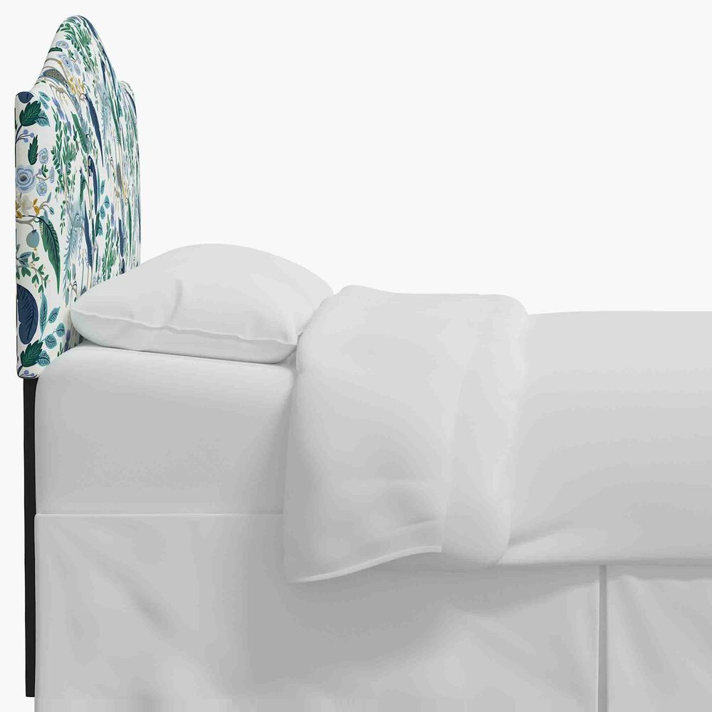 Skyline Furniture Mayfair California King Headboard in Peacock Blue and White, , large