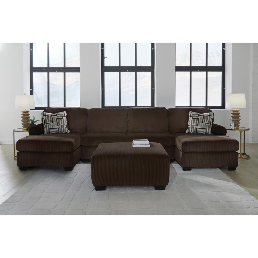 Ashley Kimlee Oversized Accent Ottoman in Chocolate Brown, , large