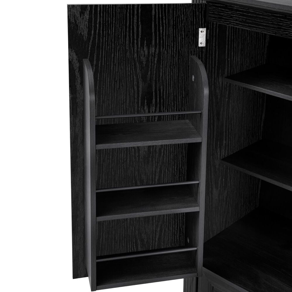 HOMLUX 71" Tall Kitchen Pantry Cabinet with 3 Pull Out Cabinet Organizers, Farmhouse Embossed Texture Storage Cabinet with 6 Door Shelves, 2 Drawers, Freestanding Cupboard for Kitchen, Dining Room Black, , large