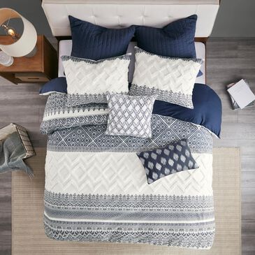 Hampton Park Mila 3-Piece Full/Queen Comforter Set in Navy, , large