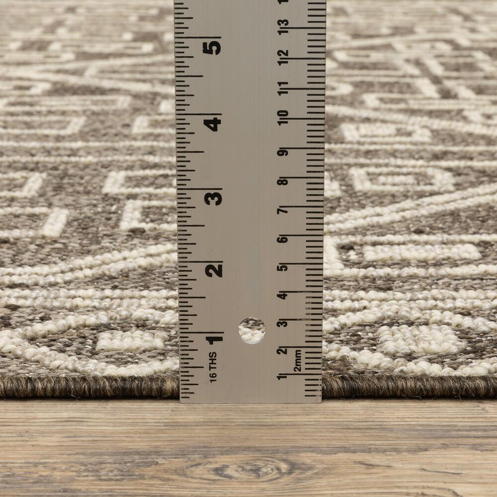 ROW by Oriental Weavers Zarina Southwestern Brown and Beige 3'3" x 5' Indoor/Outdoor Area Rug, , large