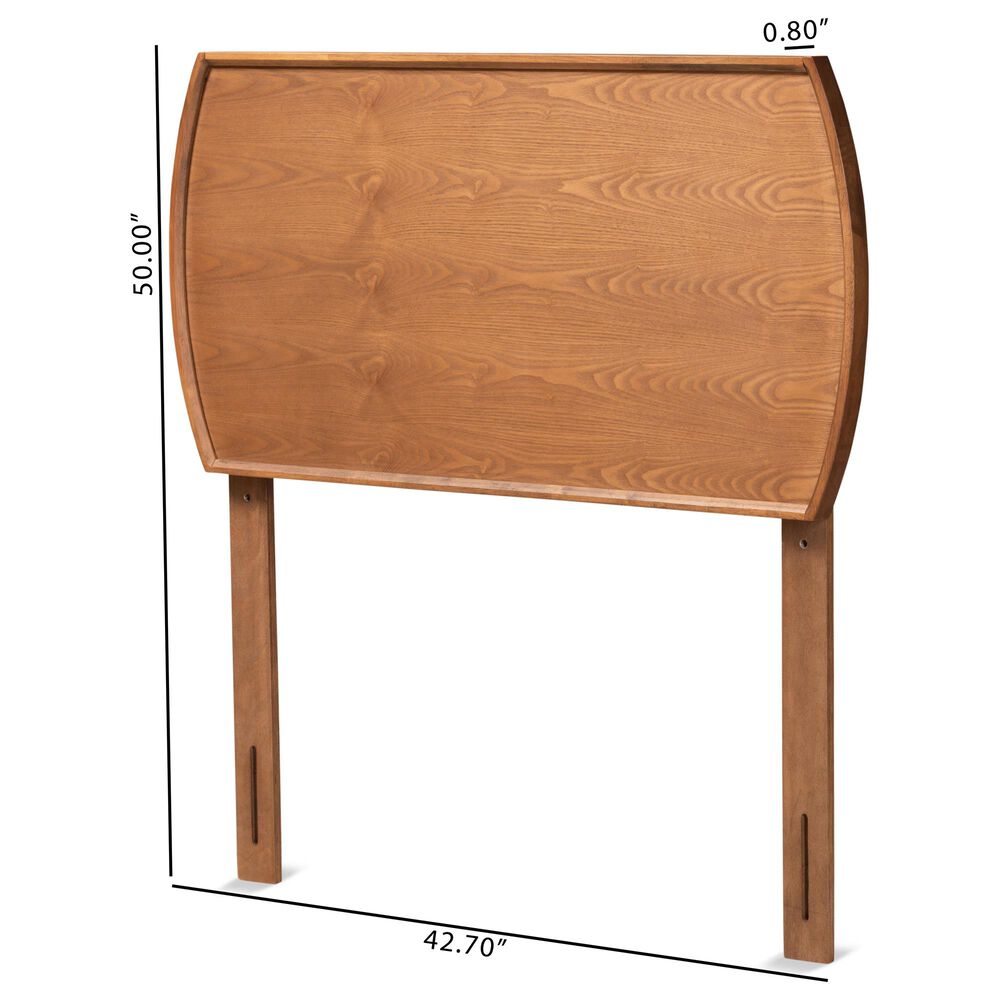 Baxton Studio Laurien Twin Headboard in Ash Walnut, , large