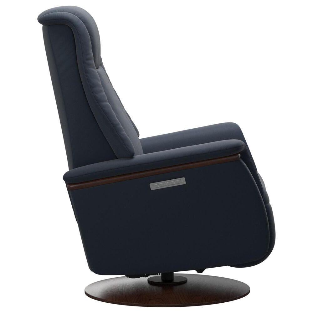 Stressless Max Medium Swivel Power Recliner in Paloma Oxford Blue, , large