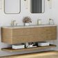 James Martin Allamari 72" Double Bathroom Vanity in Dune Mist with 3 cm Victorian Silver Top, Rectangular Sinks and FreePower Wireless Charger, , large